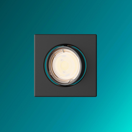 LED GU10 zapuštěná pod omítku hliníkový čtverec černý Peridot Philips