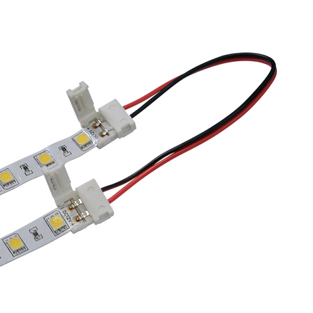 Konektor pro LED pásky hranatý flexibilní oboustranný 2pin 10mm bílý Sanico Goldlux