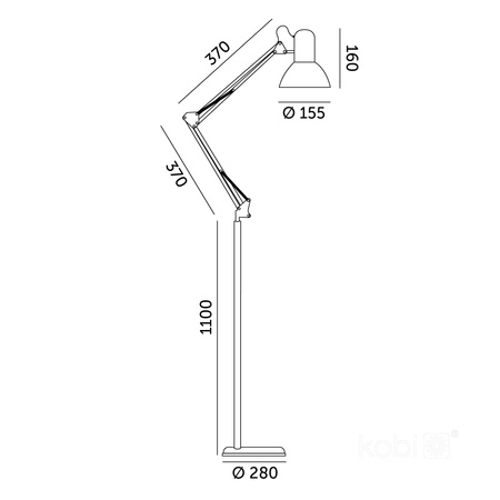 Nastavitelná stojací lampa Kobi E27 Black Auriq