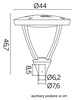 Hlava stínidla pro venkovní stojící zahradní lampu Mars LS-LB-22A 45W 3700lm 3000K Teplá bílá Su-Ma