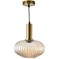 NORFOLK E27 převislá jantarová stropní lampa GOLDLUX (Polux)