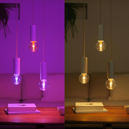 LED žárovka E27 Sphere G95 6,8W = 60W 500lm 2000-6500K CCT + RGB FILAMENT SMART Smart Bluetooth ZigBee White and Color Ambiance Philips HUE