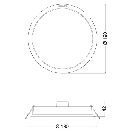 LED vestavné svítidlo 18W 1800lm IP44 3000K Teplá bílá stropní svítidlo 19cm kulaté LEDVANCE