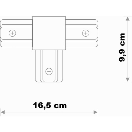 Trojitý T-konektor pro třífázové přípojnice. bílý