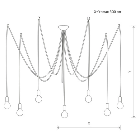 Stropní svítidlo SPIDER 6785 Nowodvorski Black 7xE27 Závěsné svítidlo Spider 300 cm Modern