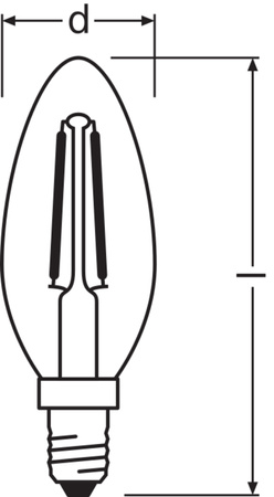 2x LED žárovka B35 svíčka E14 2,5W = 25W 250lm 2700K teplá bílá 300° Retrofit Filament CLASSIC Osram