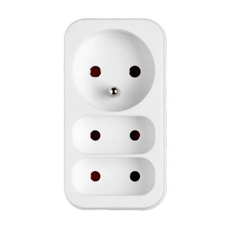 Rozdělovač elektrické sítě 2x Euro 2P + 1x 2P+0 Zloděj 3 zásuvky VAYOX