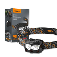 LED dobíjecí čelovka 10W 500lm Senzor pohybu na baterie 6 režimů USB-C Vodotěsné IP65 Videx