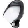 Zahradní nástěnná lampa FRODA E27 IP44 s PIR senzorem černá