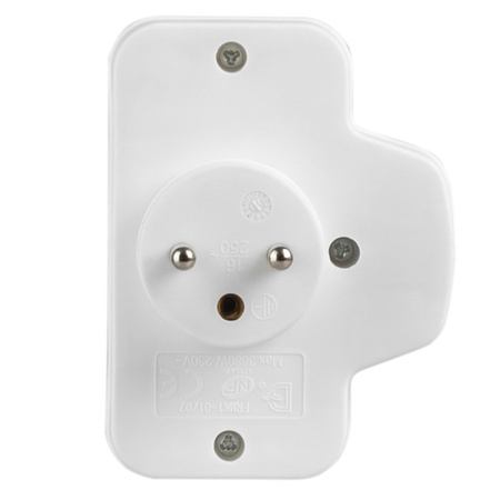 Rozdělovač elektrické sítě 2x 2P+0 Zloděj 2 zásuvky s uzemněním + vypínač VAYOX