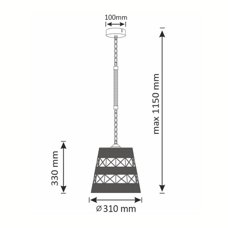 ALMA Rope IL MIO stropní závěsné svítidlo v boho stylu. ocel + lano 1x E27 GOLDLUX (Polux)