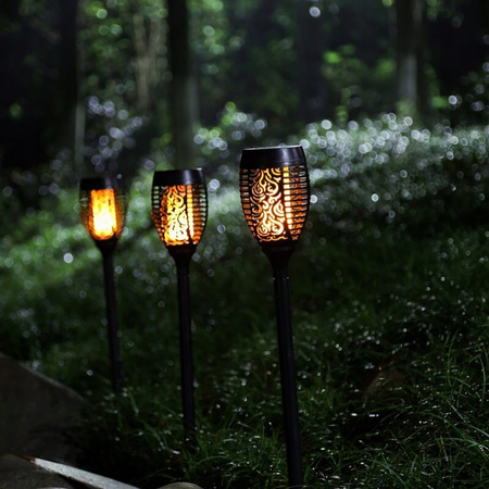 Solární zahradní lampa LARGE TORCH LED efekt plamene 1700K