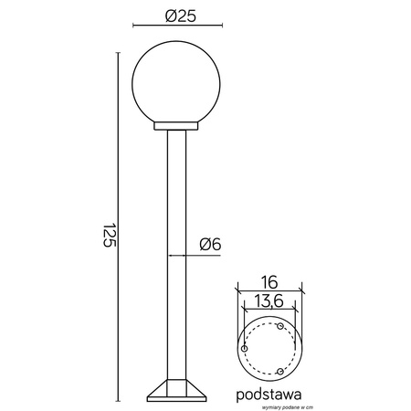 Venkovní stojící zahradní lampa POST Balls K 5002/2/K 250 E27 125cm Su-Ma