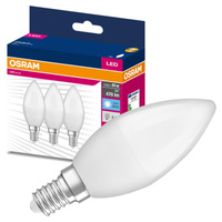 3x LED žárovka E14 B35 4.9W = 40W 470lm 4000K Neutrální bila 200° OSRAM HODNOTA