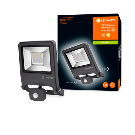 Reflektor LED 50W 4500lm 3000K IP44 šedý s pohybovým senzorem LEDVANCE světlomet Endura