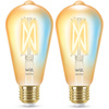 2x LED žárovka E27 Edison ST64 7W = 50W 640lm 2000-5000K TW FILAMENT Amber Smart SMART WiFi Bluetooth App WiZ