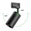 Sada osvětlovacích lišt 3m + 6x GU10 Busbar Spotlight + úhlový spínač černá LUMILED