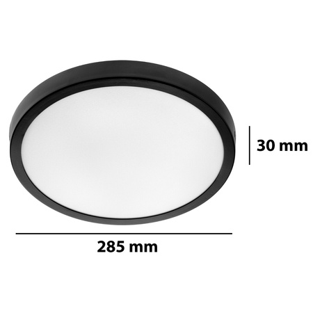 Přisazené stropní svítidlo LED panel 24W 4000K Černé kulaté Proma LVT