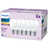 6x LED Žárovka E27 A60 7W = 60W 806lm 2700K Teplá bílá Filament Milky PHILIPS