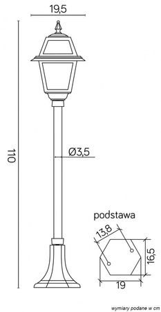 Venkovní zahradní lampa sloupová lucerna E27 vitráž K 5002/2 N 110cm černá Su-Ma