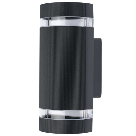 Fasádní nástěnné svítidlo dvojité HANA Round LED 2x GU10 Hliník černá IP54