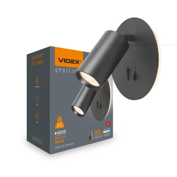 Nástěnná lampa Nástěnná lampa 5W 380lm 2700K teplá černá Videx