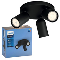 Stropní svítidlo LED PONGEE 3x GU10 Reflektor Pohyblivé svítidlo černé PHILIPS