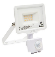 LED reflektor 10W 800lm 3000K IP44 bílý se senzorem pohybu LED2B KOBI MHC