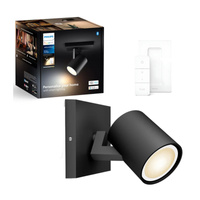 Spot Runner LED nástěnná lampa černá 4,2W CCT PHILIPS HUE Bluetooth Zigbee + stmívač