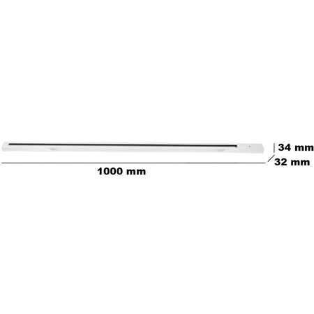 Přípojnice Bílá třífázová hliníková lišta pro kolejová bodová světla 100 cm