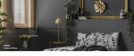 E14 Stolní lampa 64cm GRENA GOLDLUX (Polux) Zlatá