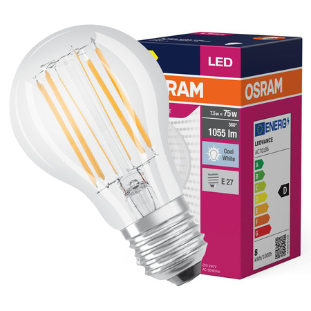 LED žárovka A60 E27 7,5W = 75W 1055lm 4000K Neutral 300° VALUE CLASSIC Osram