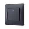1pólový spínač Osvětlený 10A Povrchová montáž Černá BINERA VIDEX