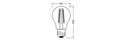 LED žárovka E27 A60 5,9W = 60W 806lm 2700K teplá bílá 300° Filament Dimmable SUPERSTAR Osram