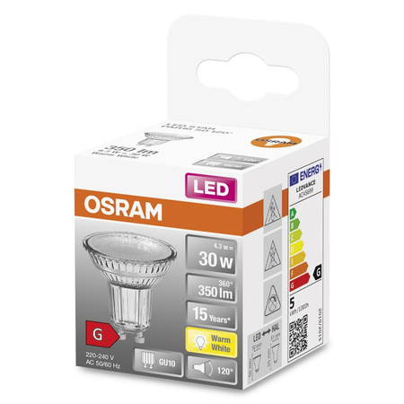 LED žárovka GU10 4.3W = 50W 350lm 2700K Teplá bílá 120° OSRAM STAR