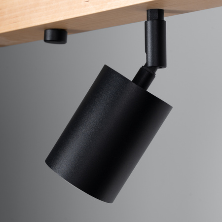 VERDO 4 4xGU10 Černé dřevěné moderní stropní svítidlo SOLLUX