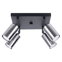 Stropní svítidlo WINX 4xGU10 Reflektor Moving Black Chrome Modern SOLLUX