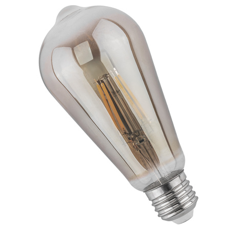 Žárovka LED EDISON E27, ST64 6W = 50W 420lm 2200K Teplá bílá 360° Filament Smokey LUMILED