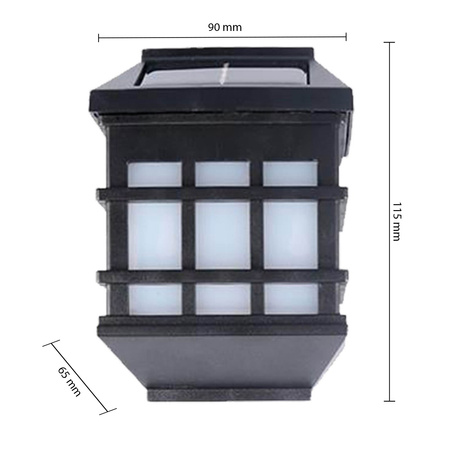 Nástěnné svítidlo Solární LED zahradní fasádní svítidlo IP44 s efektem plamene