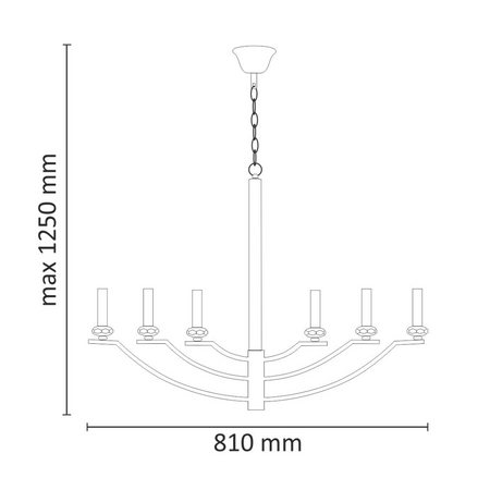 HIMS Lustrové závěsné stropní svítidlo 6xE14 120cm - GOLDLUX (Polux)