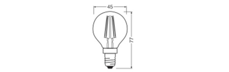 2x LED žárovka E14 P45 4W = 40W 470lm 2700K Teplá bílá Filament OSRAM Base