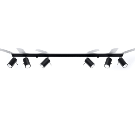 Svítidlo pro povrchovou montáž RING 6L 6xGU10 Reflektor Halogenový pohyblivý pásek Minimalistická černá SOLLUX