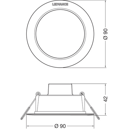 LED vestavné svítidlo 4W 400lm IP44 6500K studené stropní svítidlo 9cm kulaté LEDVANCE