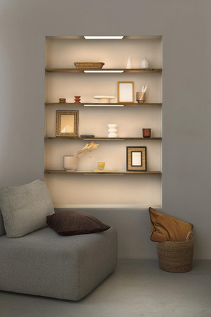 Podskříňové svítidlo Ledvance LED Nábytkové lamelové svítidlo s čidlem pohybu Bezrámové 7,5W 450lm CCT Stmívatelné bílé 30x20cm Podskříňové svítidlo Ledvance