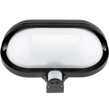 Zahradní nástěnná lampa FRODA E27 IP44 s PIR senzorem černá