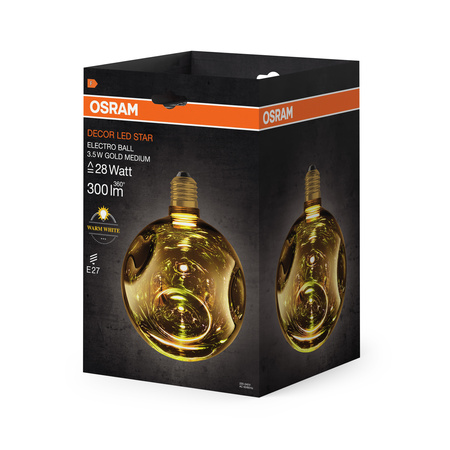 LED žárovka E27 Sphere 3,5W 300lm 2700K teplá bílá Decorative Gold ELECTRO GLASS MEDIUM Osram