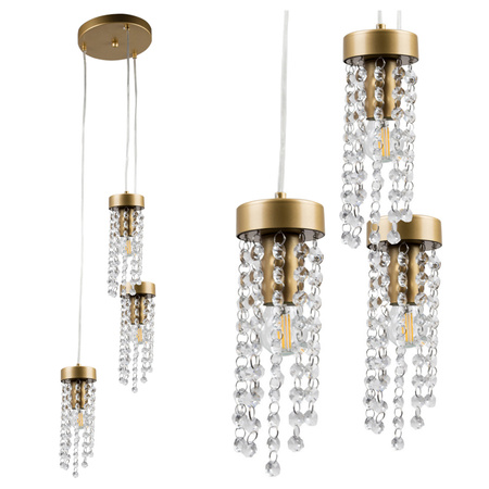 Stropní závěsné svítidlo 3x E27 zlaté Gea Sanico Goldlux