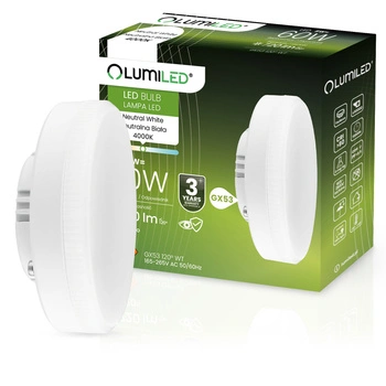 Žárovka LED GX53, 8W = 60W 720lm 4000K Neutralní bílá 120° LUMILED