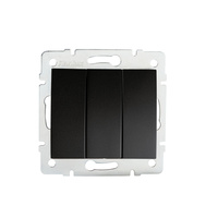 Spínač s vypínacím kontaktem Triple 10A Square Black LOGI Kanlux