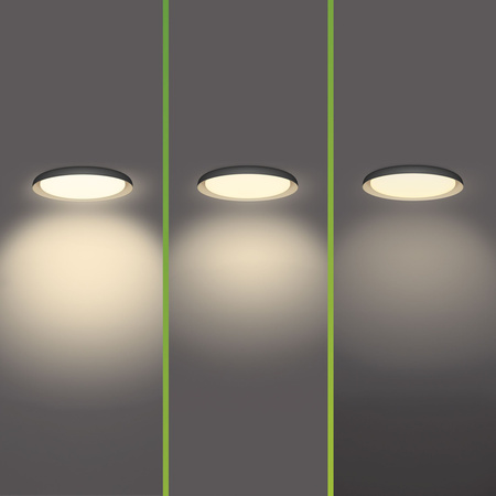 Stropní svítidlo LED Plafond 10W 1850lm 2700K SceneSwitch Black Pebblo Ultra Efficient Philips